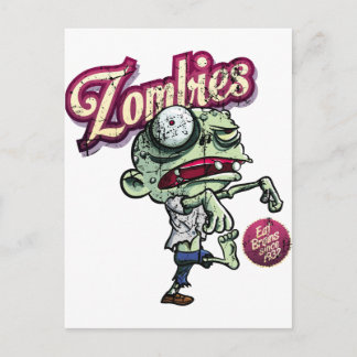 Postal Los zombies comen cerebros