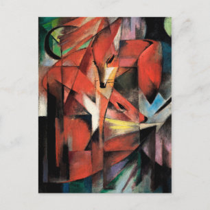 Postal Los zorros de Franz Marc (1913)