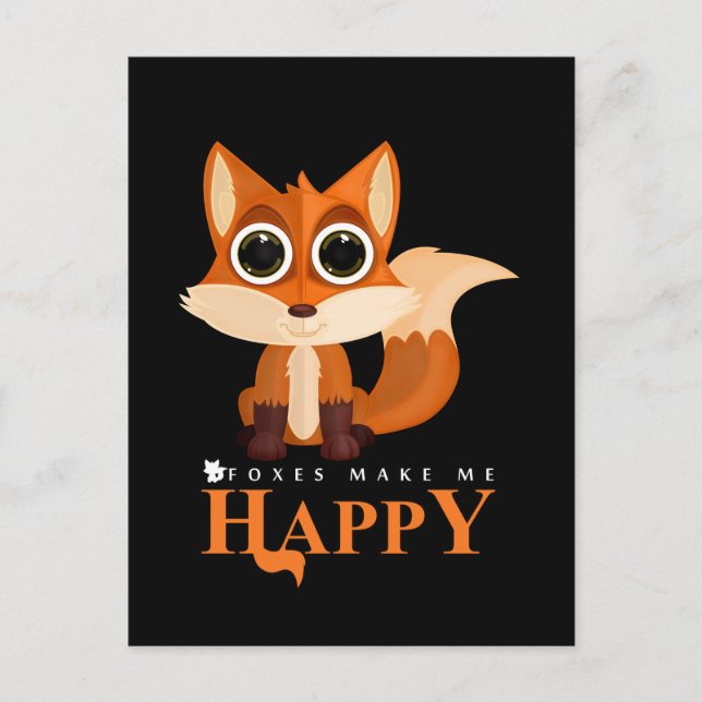 Postal Los zorros me hacen feliz (Anverso)