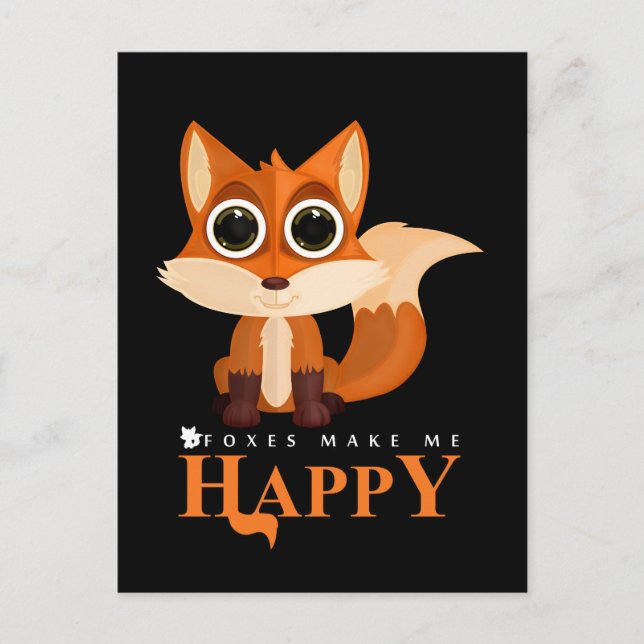 Postal Los zorros me hacen feliz (Anverso)