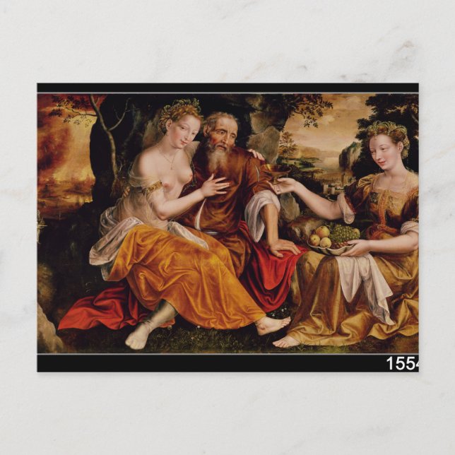 Postal Lot y sus hijas, c.1565 (Anverso)