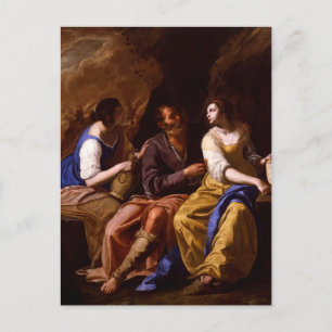 Postal Lot y sus hijas por Artemisia Gentileschi 