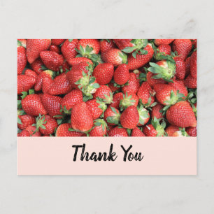 Postal Lote de Fresas Rojas Jugosas Gracias