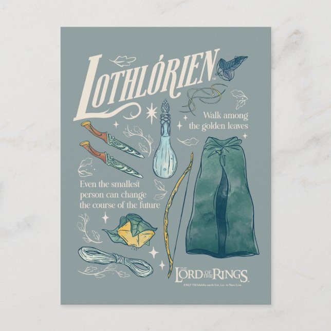 Postal LOTHLORIEN™ Watercolor Collage Graphic (Anverso)