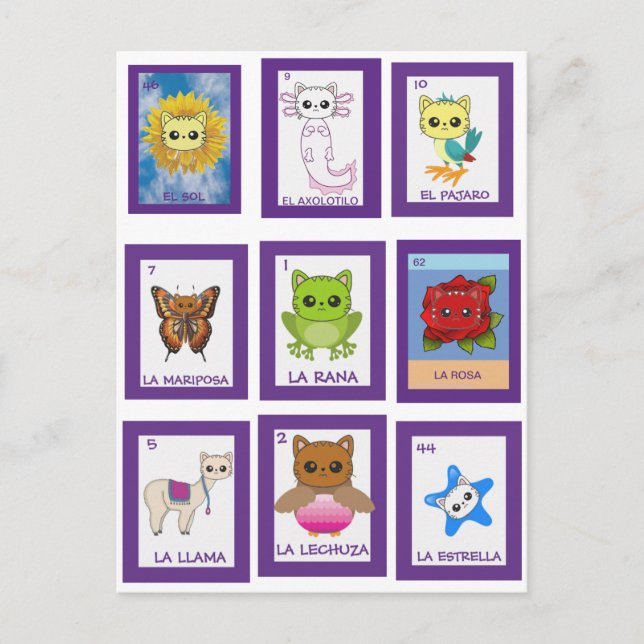 Postal Lottería de arte gato, (Anverso)