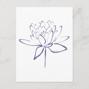 Postal Lotus Calligraphy (Azul)