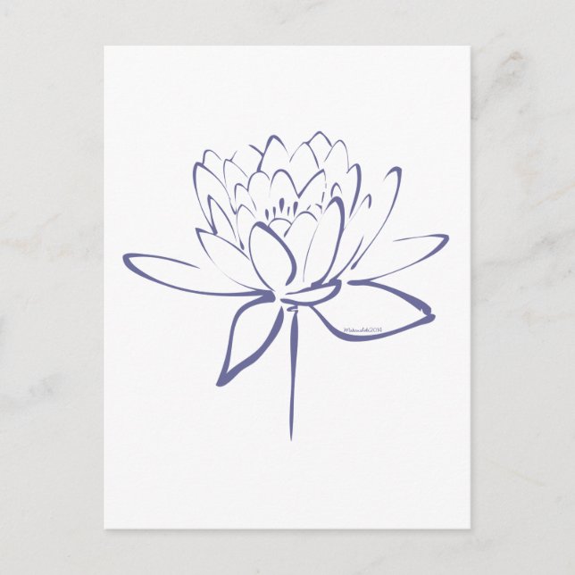 Postal Lotus Calligraphy (Azul) (Anverso)