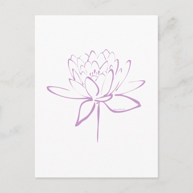 Postal Lotus Calligraphy (Lavender) (Anverso)