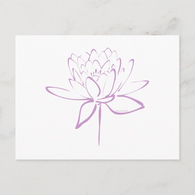 Postal Lotus Calligraphy (Lavender) (Anverso)