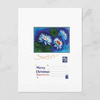 Postal Lotus Christmas Postcard – Peaceful Holiday Greeti