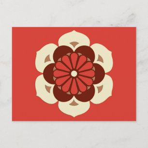 Postal Lotus Flower Mandala, Naranja mandarín