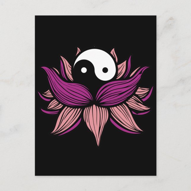 Postal Lotus Flower y Yin Yang (Anverso)