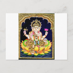 POSTAL LOTUS GANESHA TANJORE PINTURA
