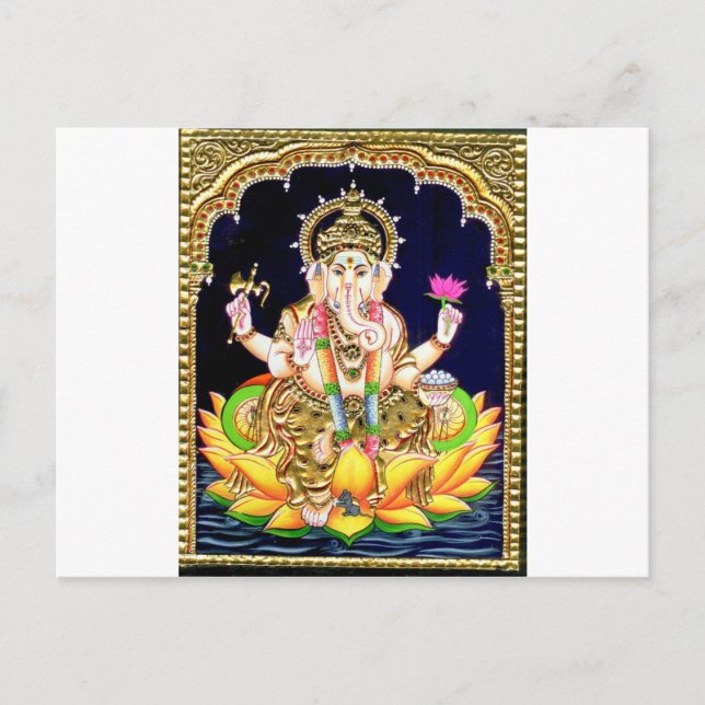 POSTAL LOTUS GANESHA TANJORE PINTURA (Anverso)
