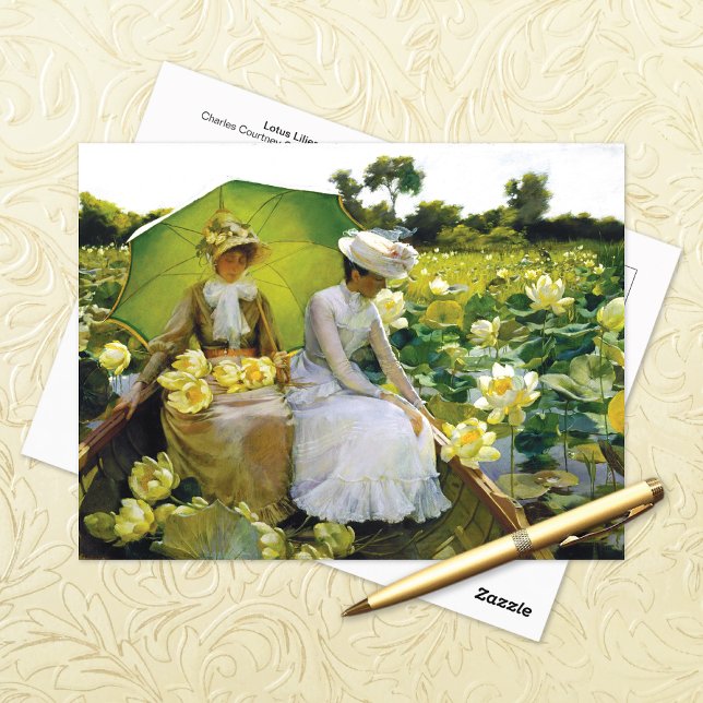 Postal Lotus Lilies Charles Courtney Curran (Subido por el creador)