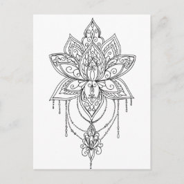 Postal Lotus Mandala Color Your Own