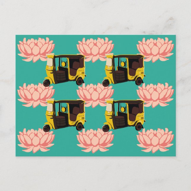 Postal Lotus y Rickshaws (Anverso)
