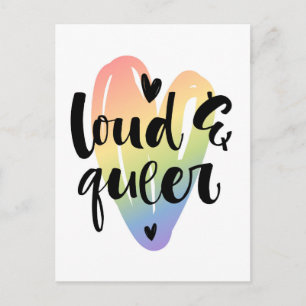 Postal Loud & Queer Corazón acuarela