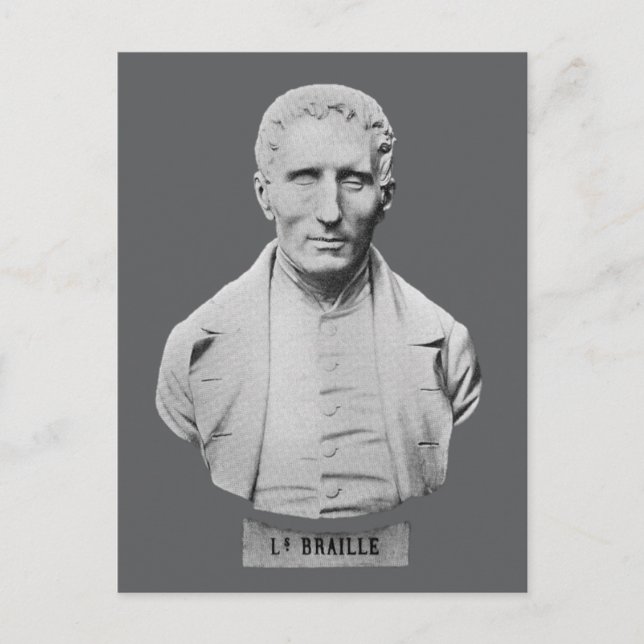 Postal Louis Braille Portrait Bust (Anverso)
