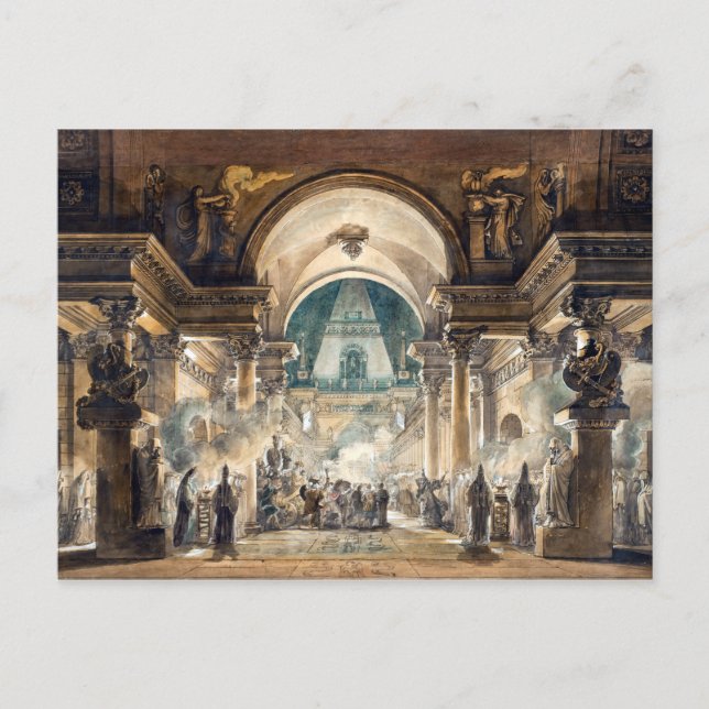 Postal Louis-Jean Desprez La Procesión Funeral (Anverso)