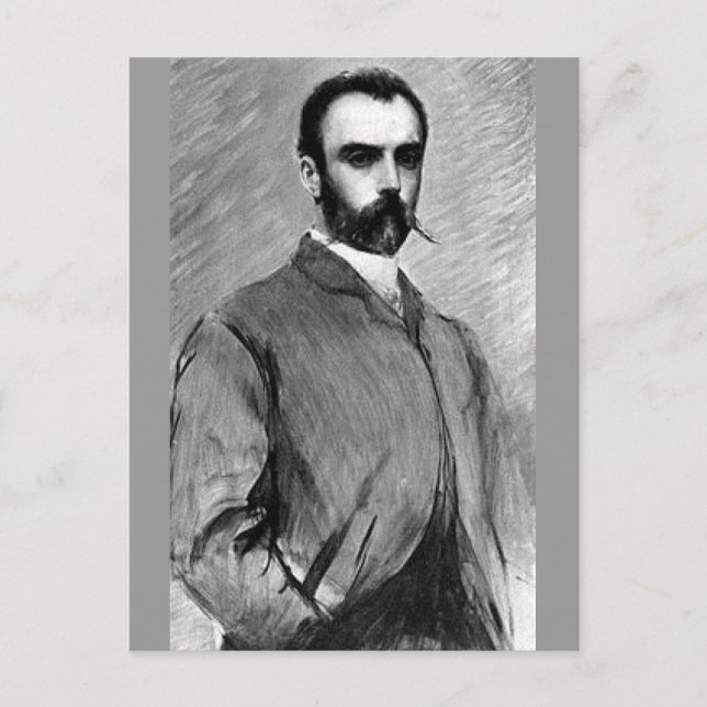 Postal Louis Ricardo Falero - Selfportrait (Anverso)