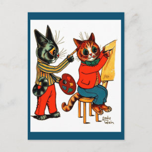 Postal Louis Wain, Artistas de Gatos, Arte de Gatos,