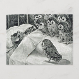 Postal Louis Wain Cat Nightmare Owl Bird