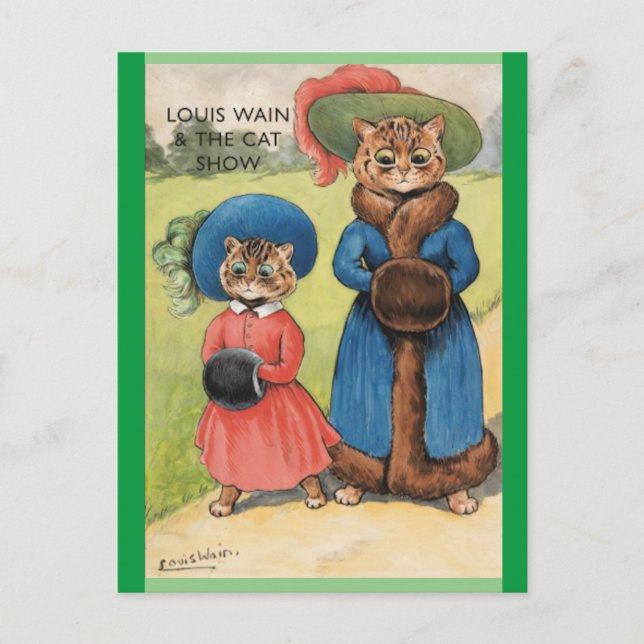 Postal Louis Wain, El Espectáculo De Gatos, Arte (Anverso)