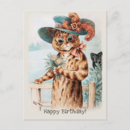 Postal Louis Wain Flowers por la duquesa Cumpleaños CC100