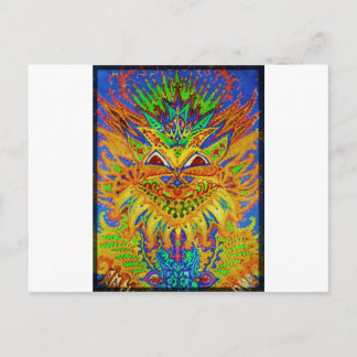 Postal Louis Wain - Gato Blue Paisley