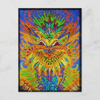 Postal Louis Wain - Gato Blue Paisley