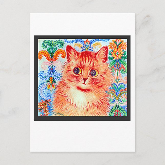 Postal Louis Wain, Gato Naranja Ginger, Arte (Anverso)
