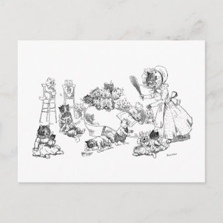 Postal Louis Wain Gato viejo en la rima de la guardería d
