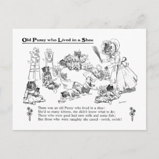 Postal Louis Wain Gato viejo en la rima de la guardería d