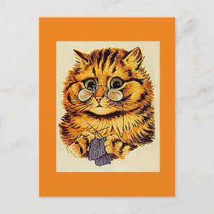 Postal Louis Wain, Knitus de Gatos, Arte
