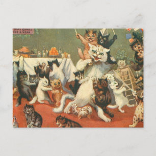 Postal Louis Wain Merry Christmas