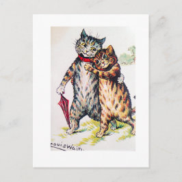 Postal Louis Wain, pareja encantadora de gatos, arte