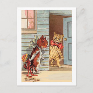Postal Louis Wain, Valentine Bouquet Cat, 