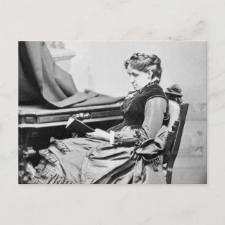 Postal Louisa May Alcott leyendo fotografía