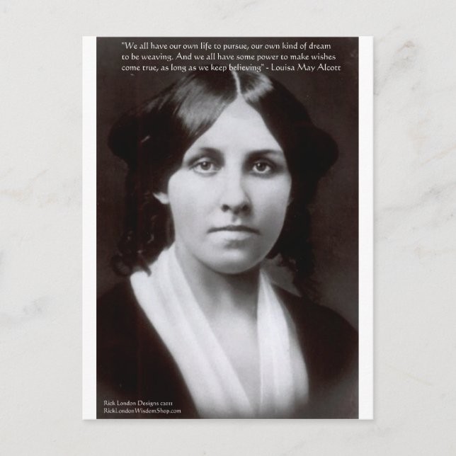 Postal Louisa May Alcott & "Propósito/Soñar" Regalos de C (Anverso)