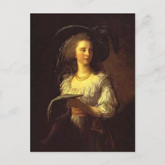 Postal Louise Elisabeth Vigee - La Duquesa de Polignac (Anverso)