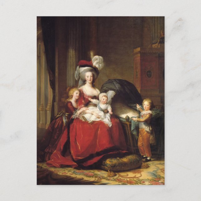 Postal Louise Le Brun- Marie Antoinette y sus hijos (Anverso)