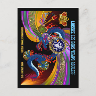 Postal Louisiana Bicent. Logotipo dual de Mardi Gras