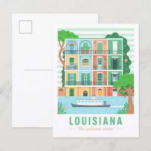 Postal Louisiana el viaje en verano del estado de Pelican