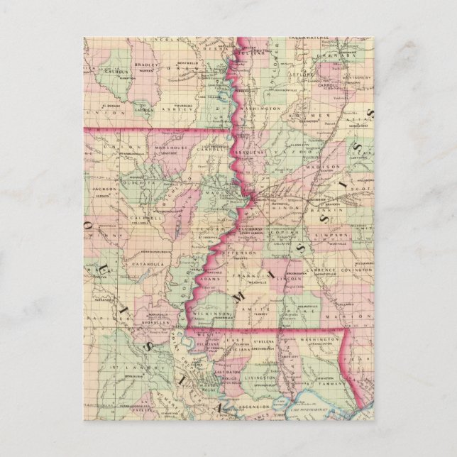 Postal Louisiana, Misisipi (Anverso)
