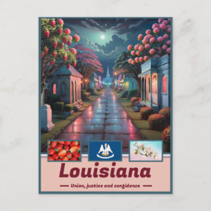 Postal Louisiana Nightfall Surreal