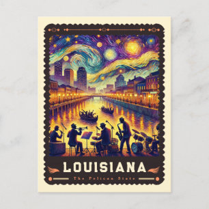 Postal Louisiana Vincent Van Gogh Inspired