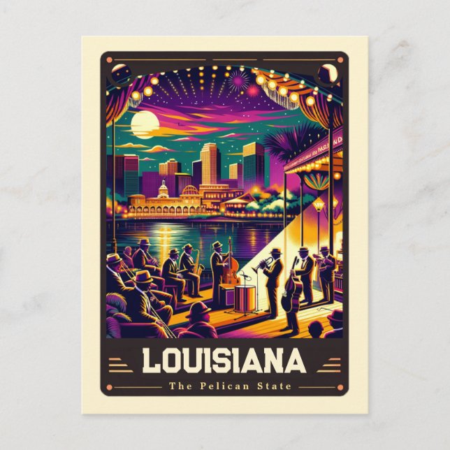 Postal Louisiana | Vintage patriótico (Anverso)