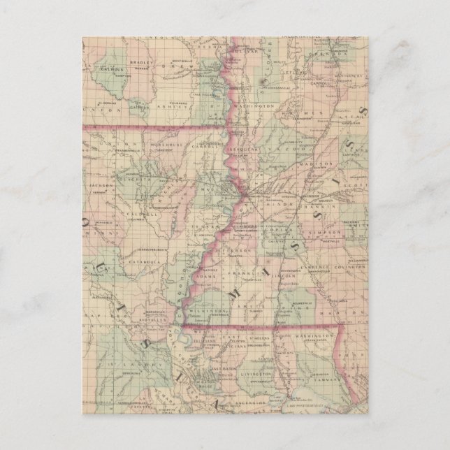 Postal Louisiana y Misisipi (Anverso)