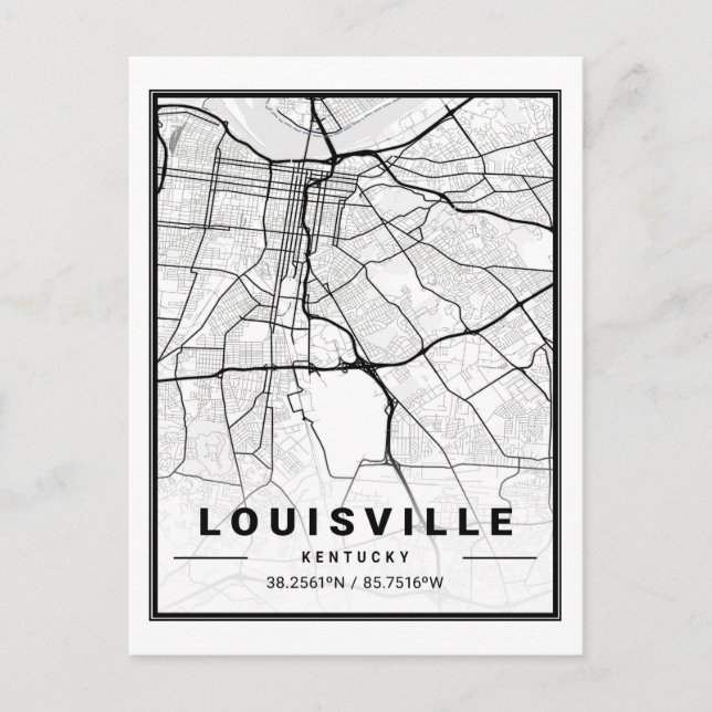 Postal Louisville Kentucky USA Travel City Map (Anverso)